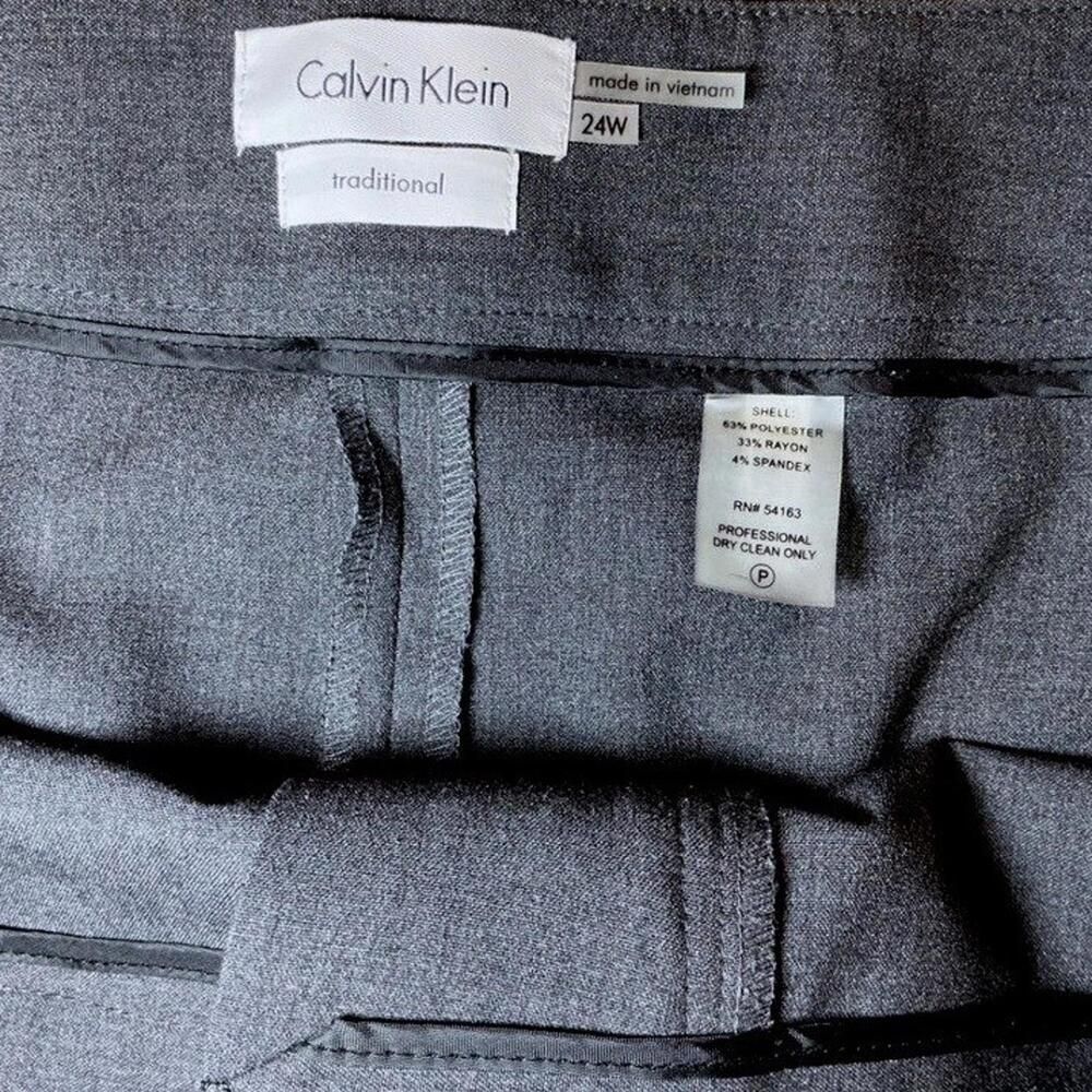 Calvin Klein Traditional 24W Gray Dress Pants, Career Work Plus Size Petite - Picture 5 of 5